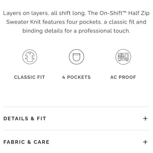 NWT IN BAG On-Shift™ Half Zip Sweater Knit Heather Light Grey - Picture 2 of 2